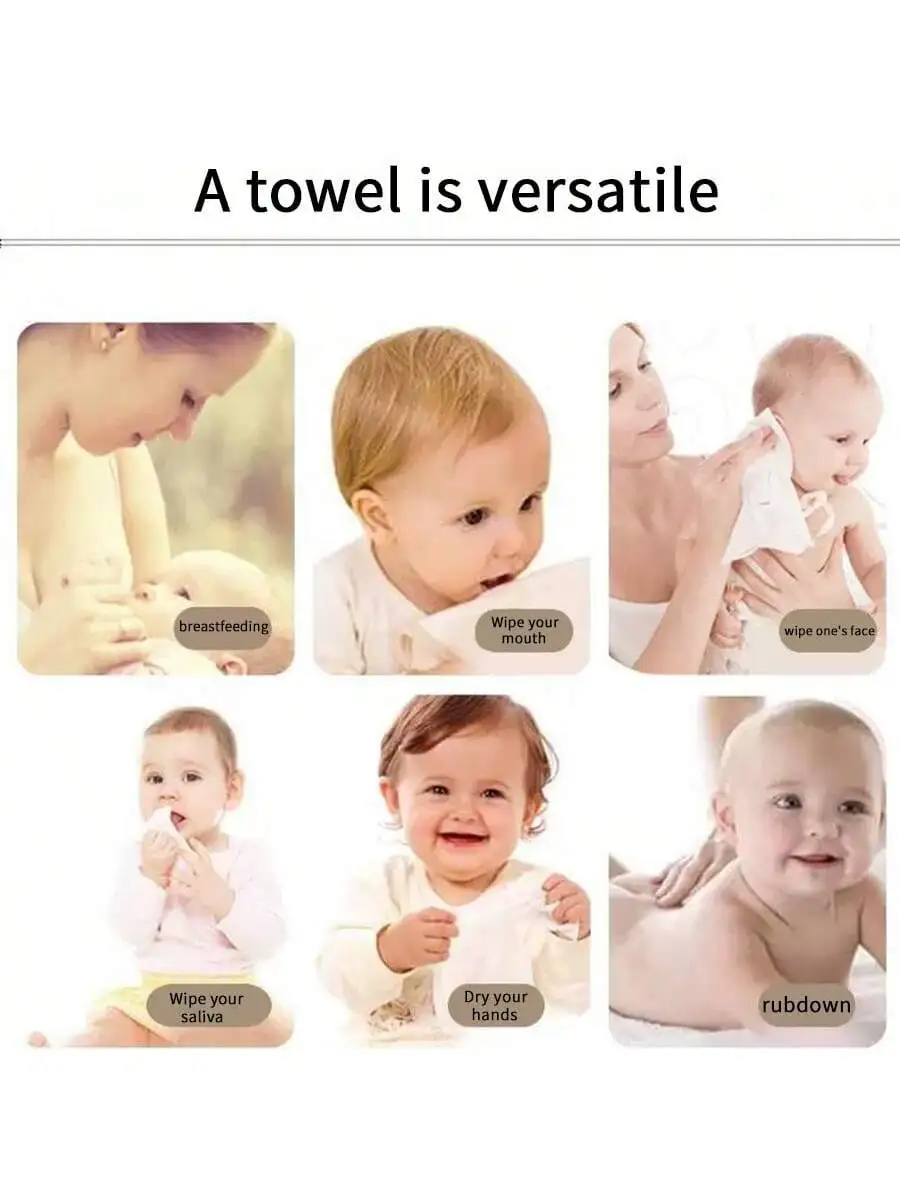 ベビーよだれタオル4枚、超ソフトな新生児用小さな正方形タオル - フェイスタオル、子供が手を拭くためのガーゼ正方形タオル、多目的 - 洗える、色落ちしない、ベビーシャワーギフトに最適。