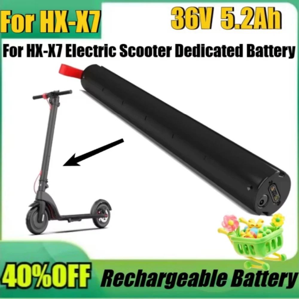 36V 5200mAh Replaceable Lithium Battery Pack for HX Scooter X7 Electric Scooter Power Upgrade Essential Accessory