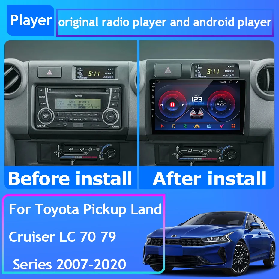 

Car Radio Carplay For Toyota Pickup Land Cruiser LC 70 79 Series 2007-2020 Navigation GPS Android Auto Stereo No 2din