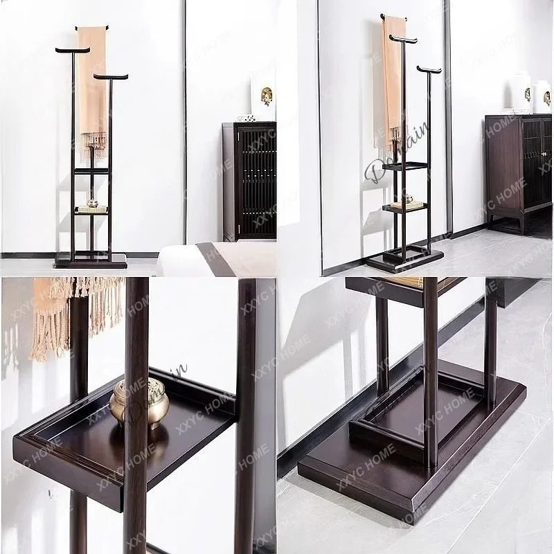 XX New Chinese Style Ebony Wood Coat Rack Solid Wood Free Standing Clothes Hanger For Bedroom Hallway