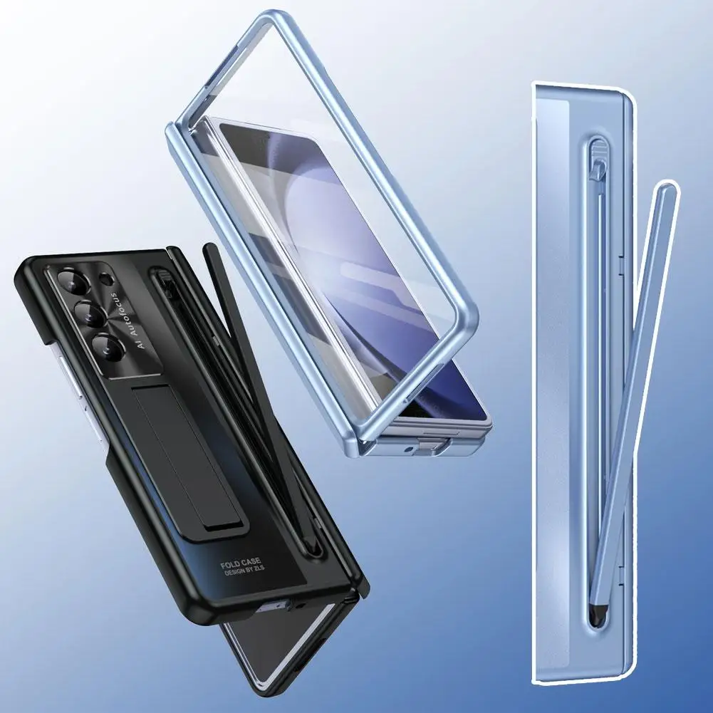 

Ultra-thin Frame Protective Case with stylus Pen for Samsung Galaxy Z Fold 7 Full Body Protect Cover With Stand Holder O5P4