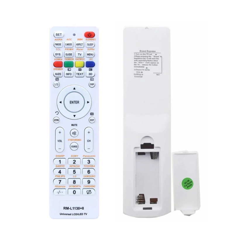 Soft Button English Universal Replacement Remote Control RM-L1130+8 For All Brand Television TV RM L113 12 RM L1130 8