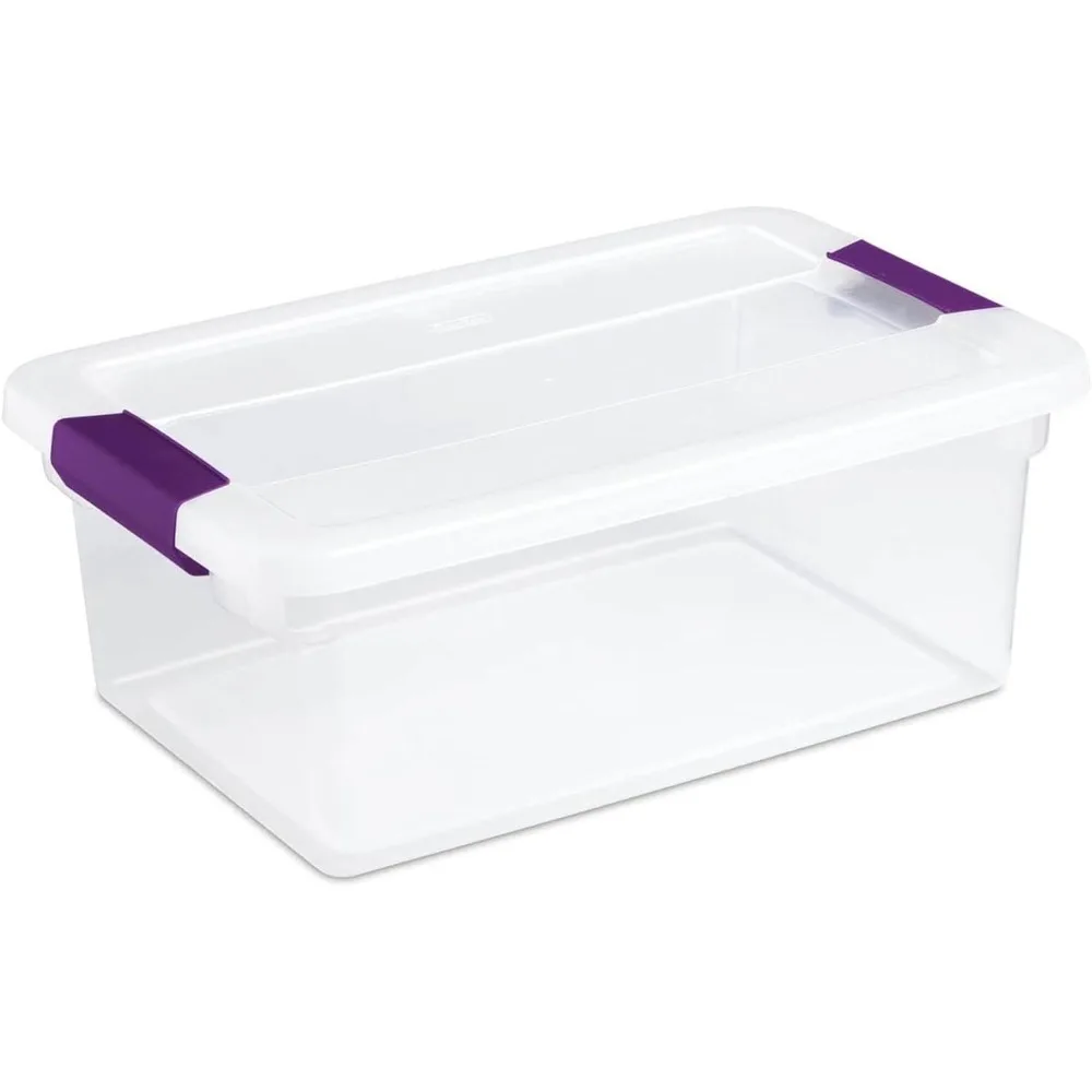 

Sterilite 15 Qt ClearView Latch Storage Box, Stackable Bin with Latching Lid, Plastic Container to Organize Shoes in Closet