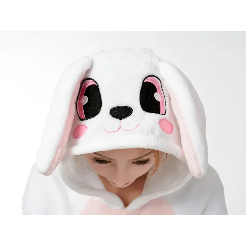 Adulto Cosplay Kigurumi Coniglio Animale Costume Donna Onesies Pigiama Halloween Carnevale Festa Tuta (esclusa pantofola) OI9529