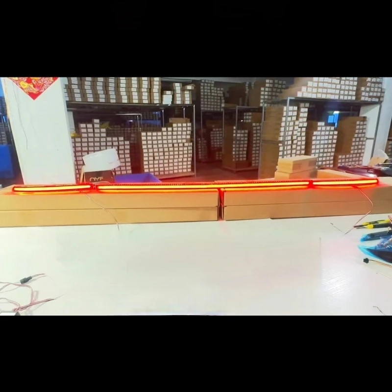 المصد الخلفي LED من خلال مصباح لسيارة Volkswagen vw Tiguan L 2022 2023 2024 تعديل مصباح مكبح بدوره إشارة #1