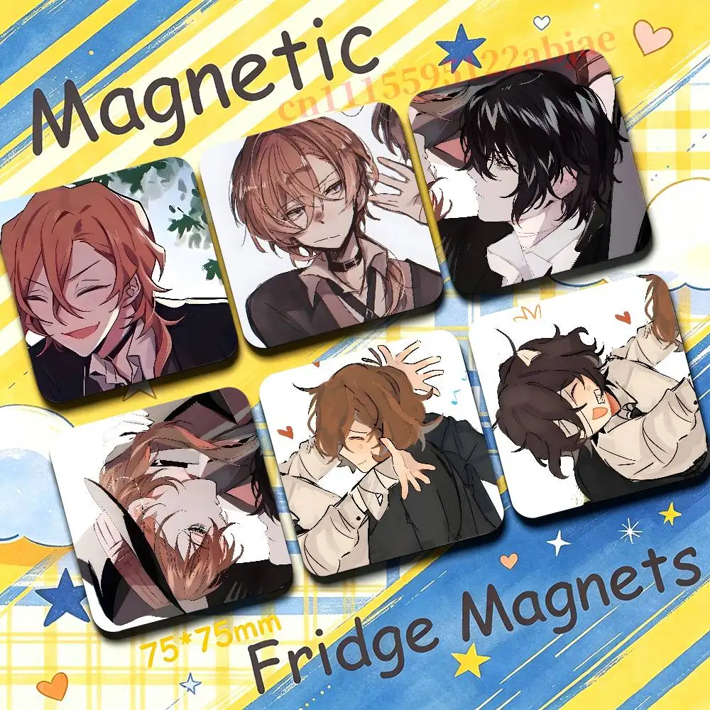Dazai and Chuuya B-Bungo Stray Dogs Magnet Refrigerator Fridge Sticker for Home Decor DIY Wall Decor