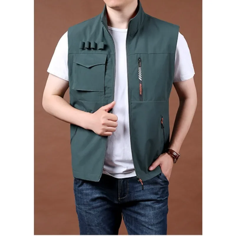 Safety Industrial Sleeveless Jacket Fishing Vest for Men Clothing Work Vests Multi-pockets Professional Hunting Men's Tactical