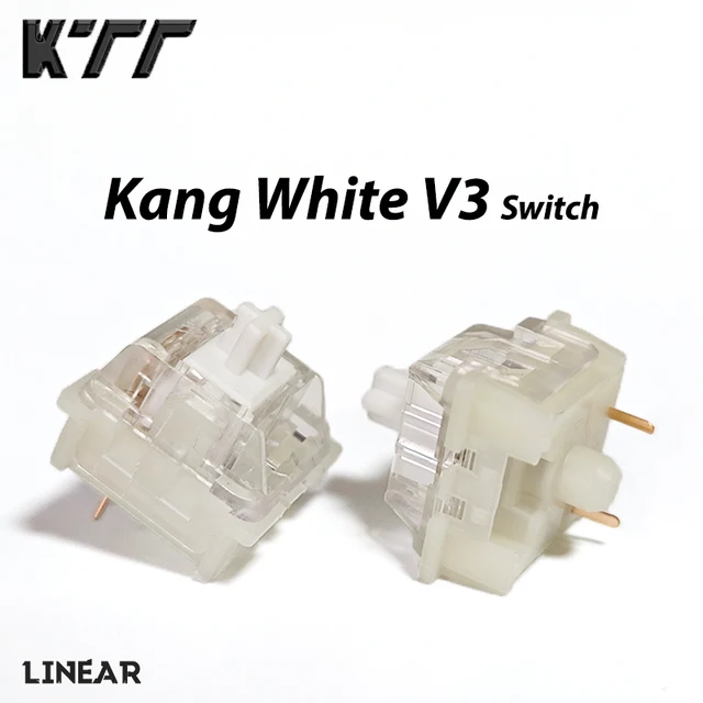 KTT Kang White V3 Przełącznik klawiatury mechanicznej Przełącznik liniowy 3-pinowy Niestandardowe przełączniki Cherry RGB SMD do gier Kompatybilne z Hot Swap MX