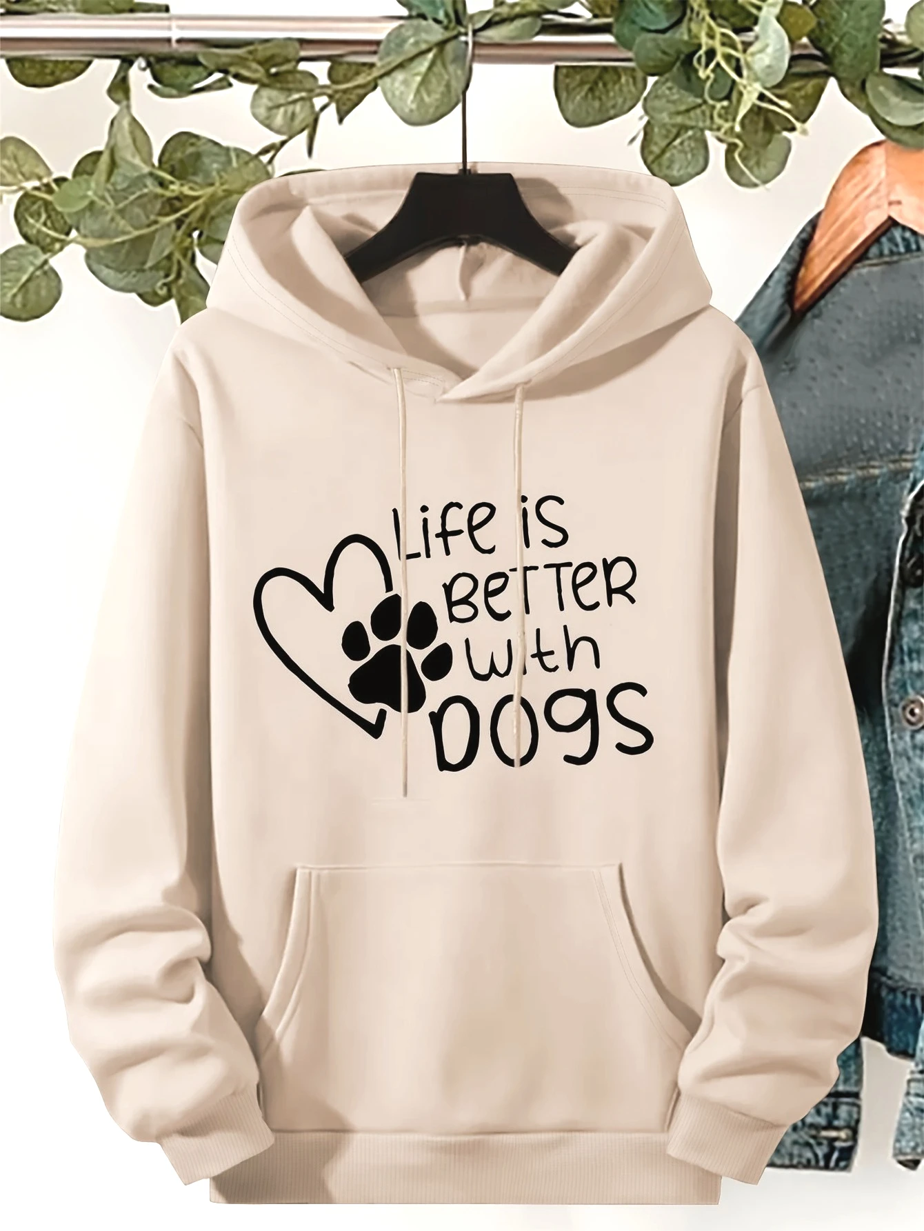 

Осень-зима 2025: женская удобная толстовка с принтом собачьих когтей и любовных писем, милый женский удобный свитшот с принтом, спортивная одежда, повседневная одежда