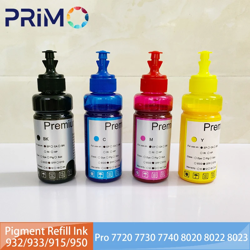 711 912 915 932 950 952 953 954 955 963 Refill Pigment Ink Compatible for HP OfficeJet Pro 7720 7740 8210 8216 8710 8715 8720