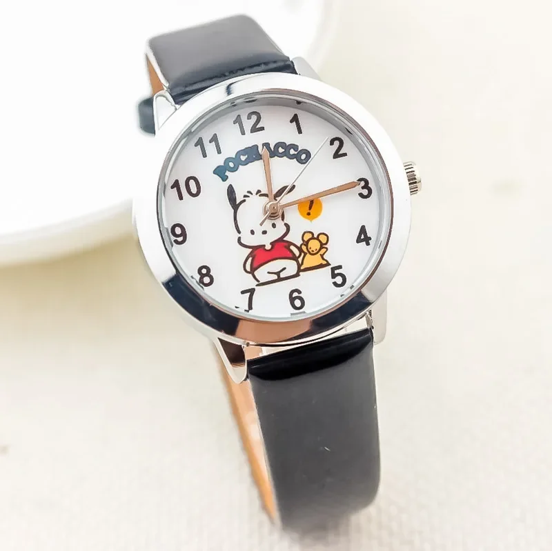 Hot Sale Sanrio Series Cute Watch Cartoon Pacha Dog Leather Watch Quartz for Primary and Secondary School Students