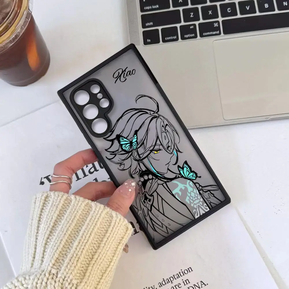 فراشة Genshin تأثير لعبة جراب هاتف ل ممن لهم A98 A94 A92 A91 A83 A78 A76 A74 A59 A58 A55 A54 A39 A38 A5 غطاء شفاف #3