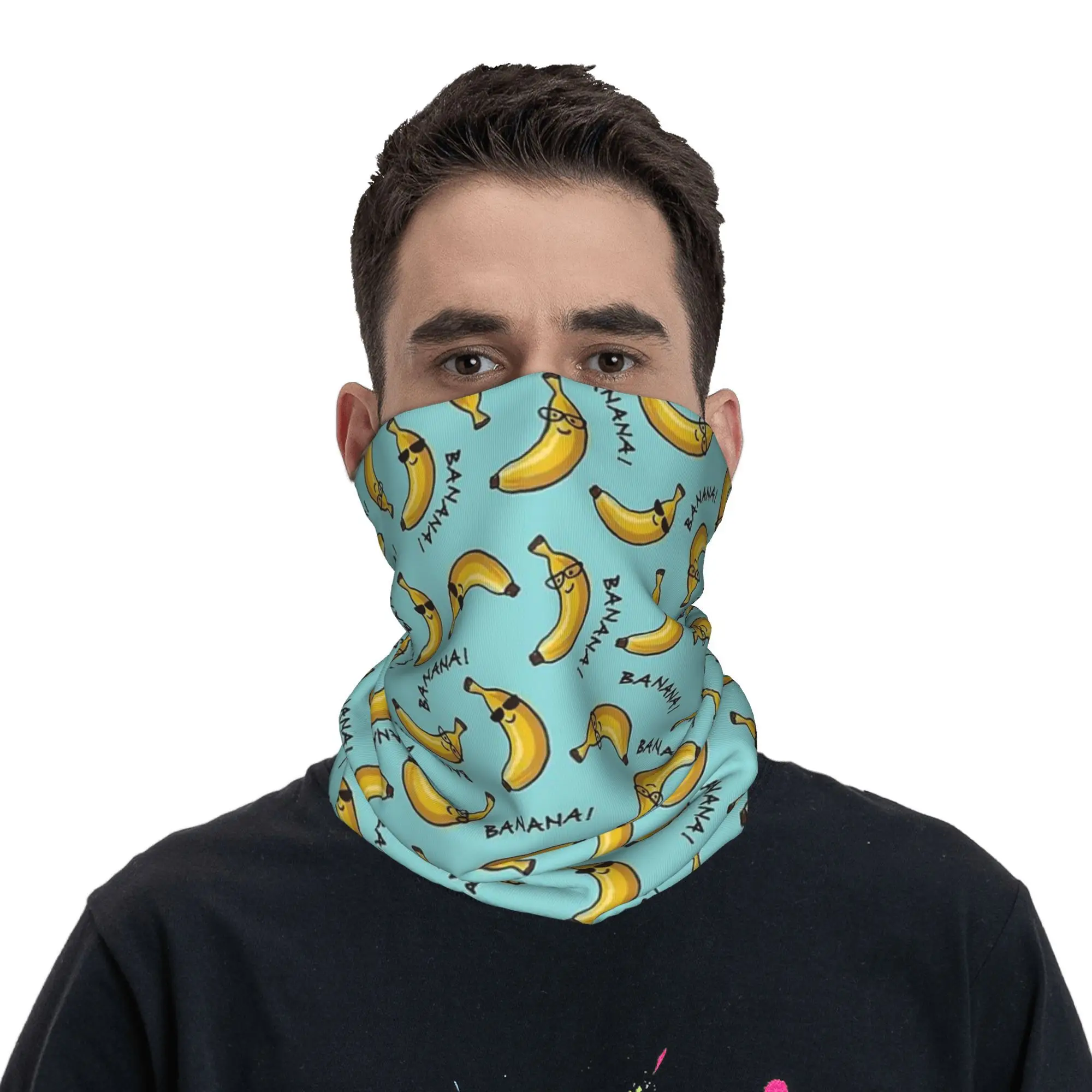 

I Am a Cool Banana Pattern Bandana Neck Gaiter Printed Wrap Scarf Multi-use Headwear Running Unisex Adult Washable