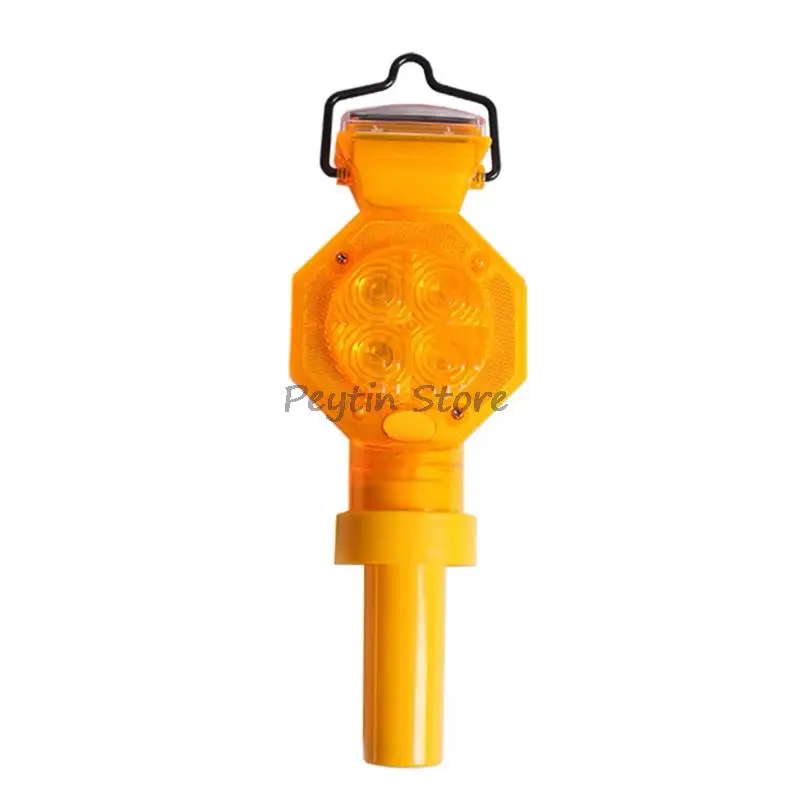 1Pc AB-SU320 Red Yellow Solar Warning Barricade Safety Frequency Explosion Flash Road Cone Plum Lamp