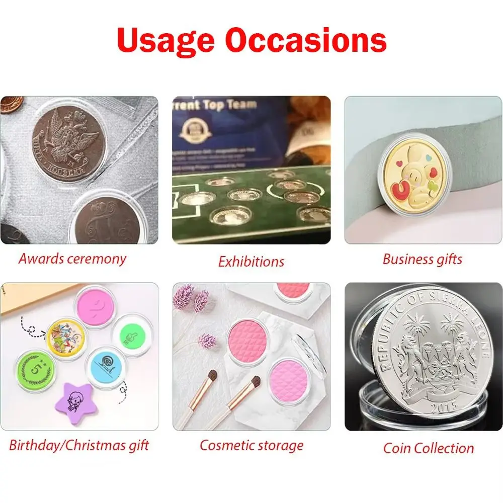 Storage Box Clear Coinning Capsules Plastic Acrylic Coin Capsule Coin Case Home