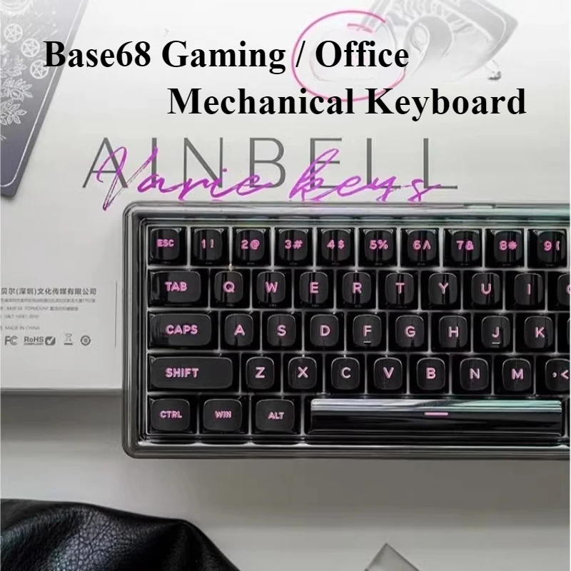 

Ainbell Base68 Mechanical Keyboard Wireless Tri Mode Gaming Keyboard PC Material RGB Backlit Hot Swap Custom Bluetooth Telado