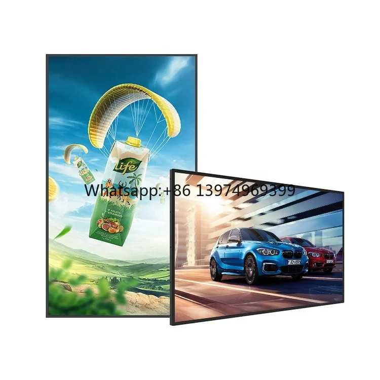 HUSHIDA Ultra Thin Android WIFI 43 Inch Hd Wall Mount Advertising Screen Digital Display Kiosk for Advertising