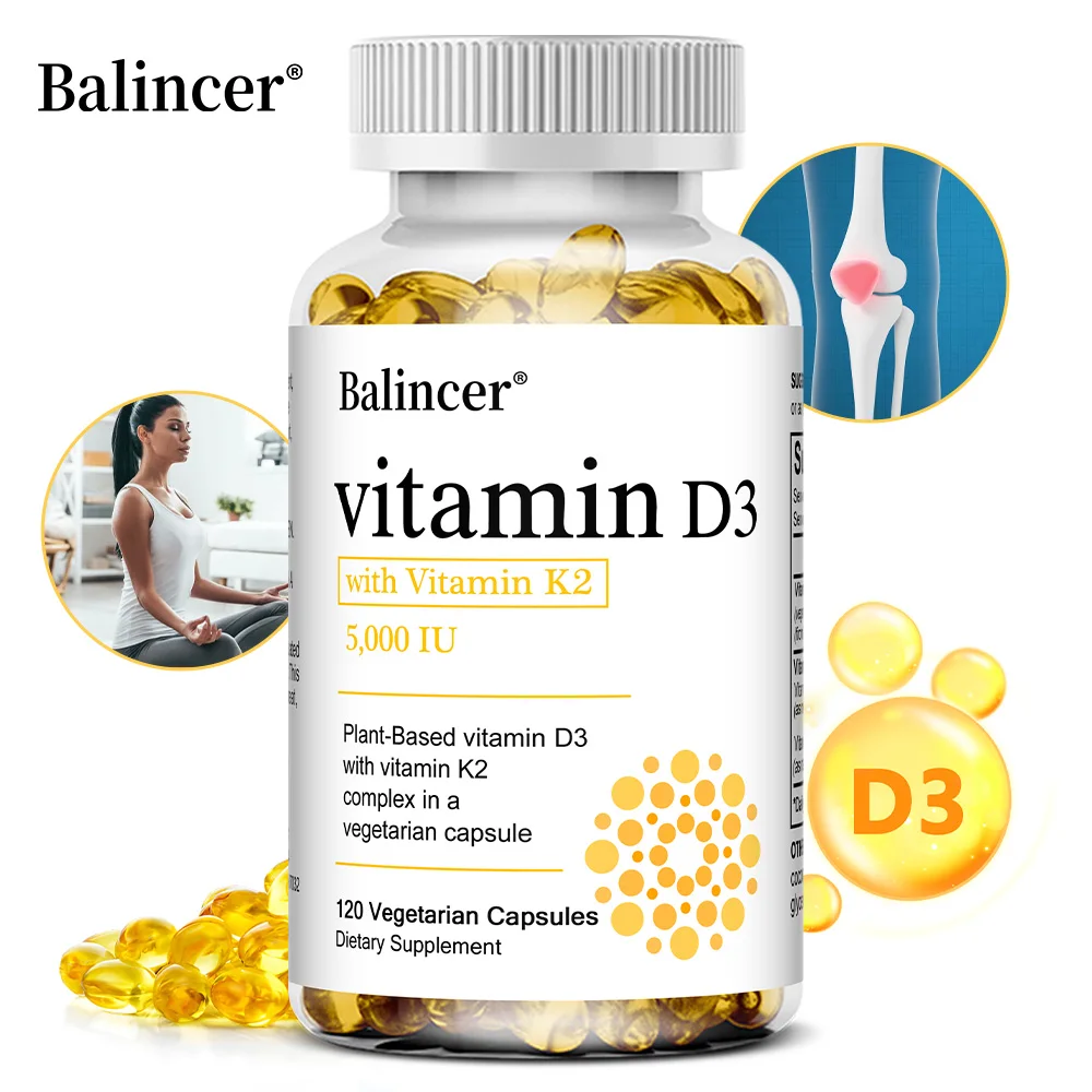 

Капсулы витамина D3 K2 Ежедневная добавка способствует впитыванию, пищеварению, иммунной системы Сердце и кости Здоровые добавки