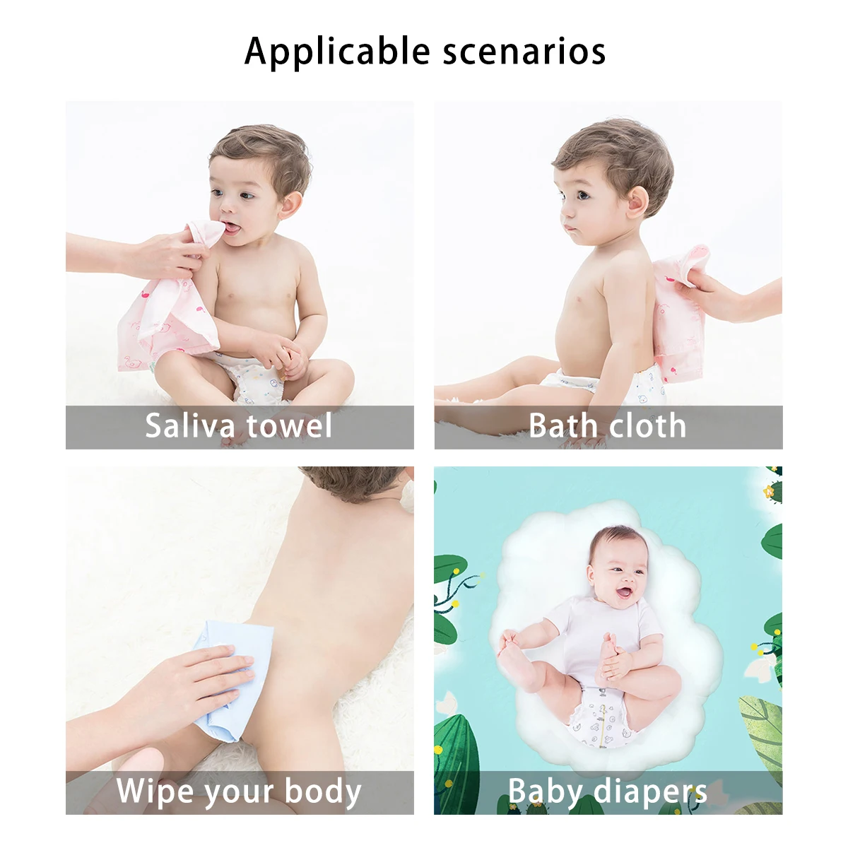 150*100cm 100% Cotton Gauze Cloth Baby Saliva Towel  Diaper 2 Layer Cotton Fabric Food Grademedical Newborn Bathing  Towel