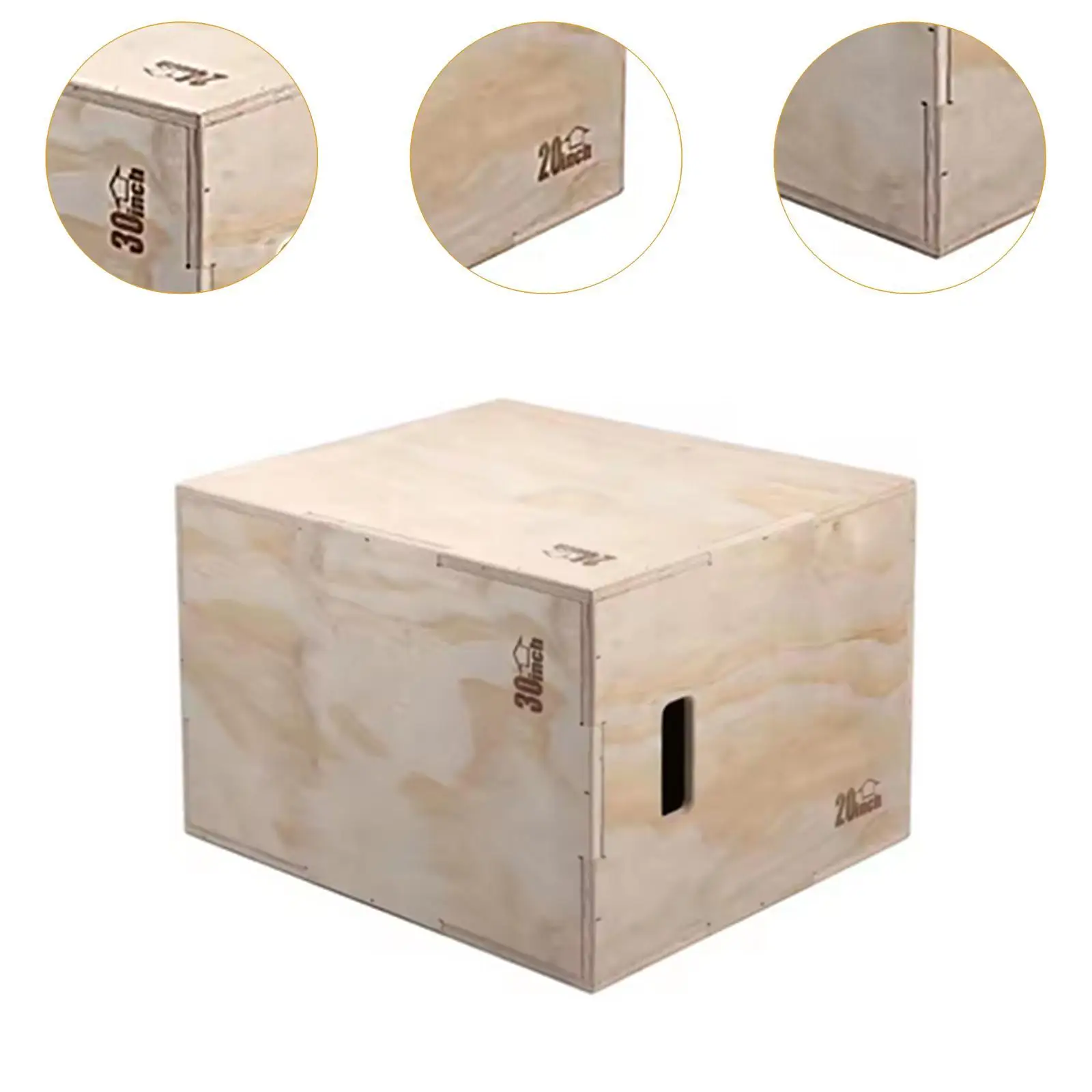 Plyometric Jump Box Wooden Multifunctional Fitness Platform for Agility Skipping and Home Gym Workouts
