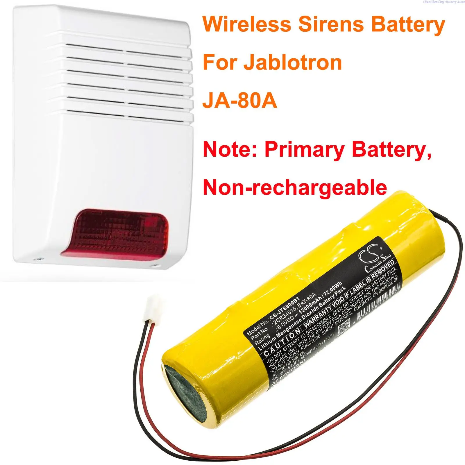 

Cameron Sino 12000mAh battery BAT-80A, 2CR34615 for Jablotron JA-80A , Note: Primary Battery, Non-rechargeable + Tools and Gifts