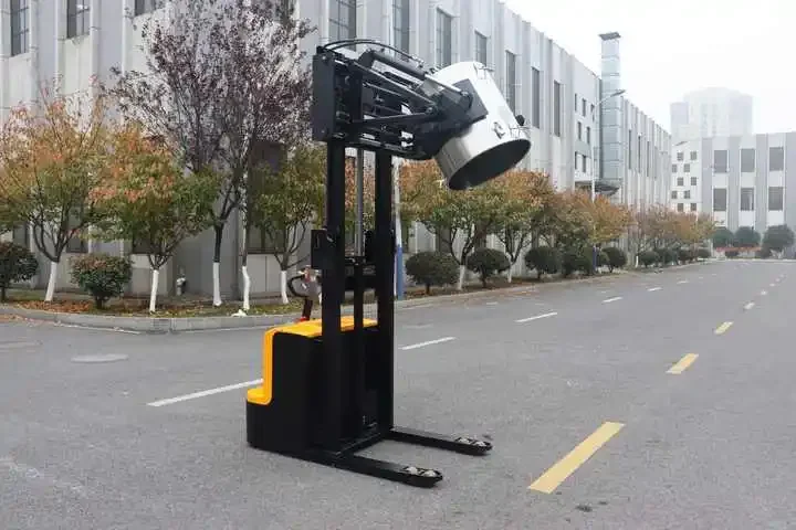 Prezzo economico Stacker Morsetto a rullo rotante 1.0Ton 2Ton 3Ton Carrello elevatore impilatore elettrico per magazzino