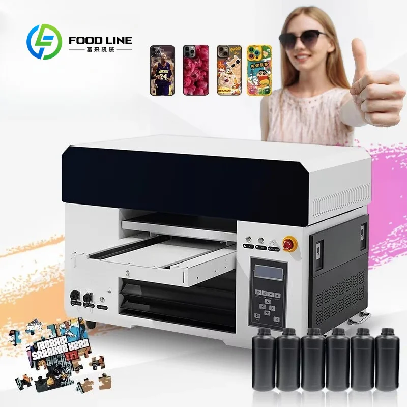 Impresora UV Integrada A3, Impresora UV de Cama Plana, Impresora de Cilindros, Impresora de Rollo a Rollo 3 en 1, Máquina de Impresión FL Personalizada al por Mayor