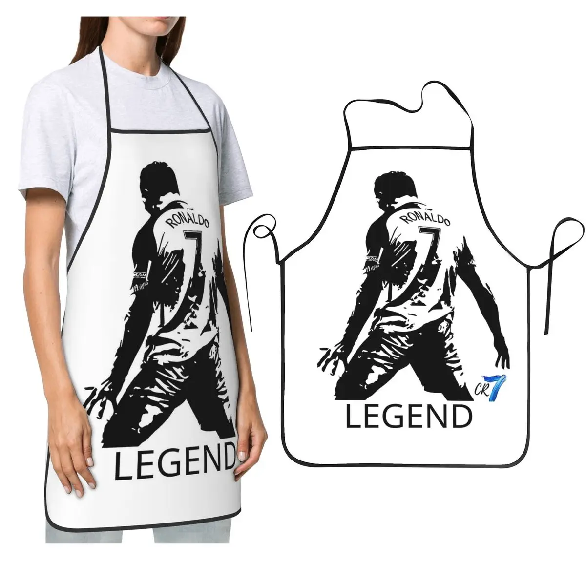 

Фартуки RONALDO Legend CR7, шеф-повар, кулинария, кухня, нагрудник без рукавов, кухонный сарафан для уборки для женщин и мужчин, садоводство