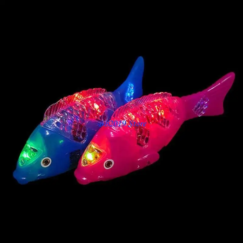 Q0KB Electronic Fish Led Dancing Fish Toy for w/ Flashing Light Stage Props Outdoor Indoor Summer for Play Toy Glow at Dark K