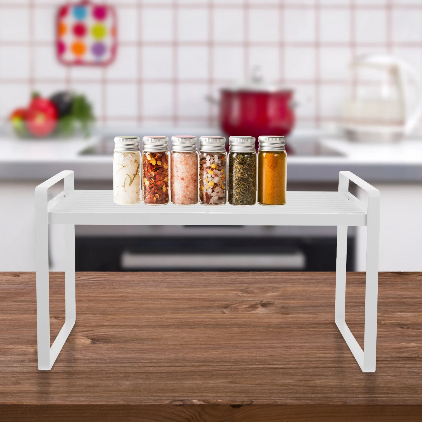 

Desktop Storage Rack Single Layer Shelves Burr-free Pot Rrack Layered