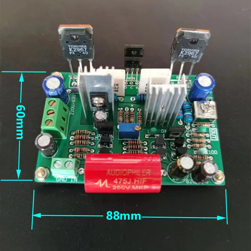 2pcs HIFI Fever Grade K2967 Amplifier Board, High-power Field Transistor Discrete Finished Board, Mono Channel