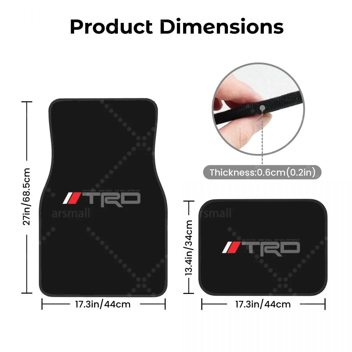 TRD Alfombrillas para coche، إكسسوارات الفقرة السيارات، coración، alfombrillas lanteras y traseras para coche، juegos 4 p