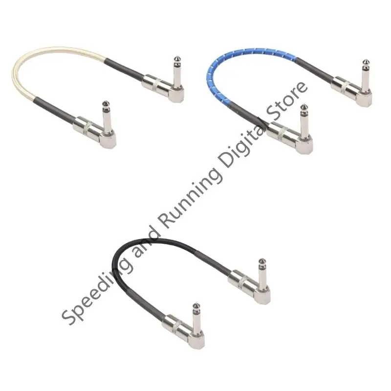 Guitar Effects Cable 30cm 1/4 Inch Cable Instruments Patch Cord 6.35MM Electric Guitar Effect Wire Metal Head
