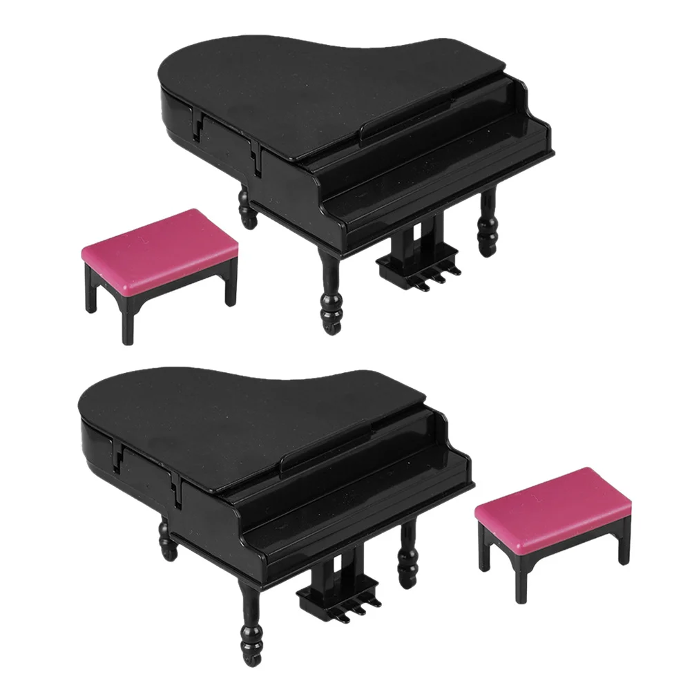 2set Miniatur Klavier: Mini Grand Für Puppenhaus Mini Möbel Winzige Musikinstrumente Pretend Spielen Klavier Simulation Aufrecht