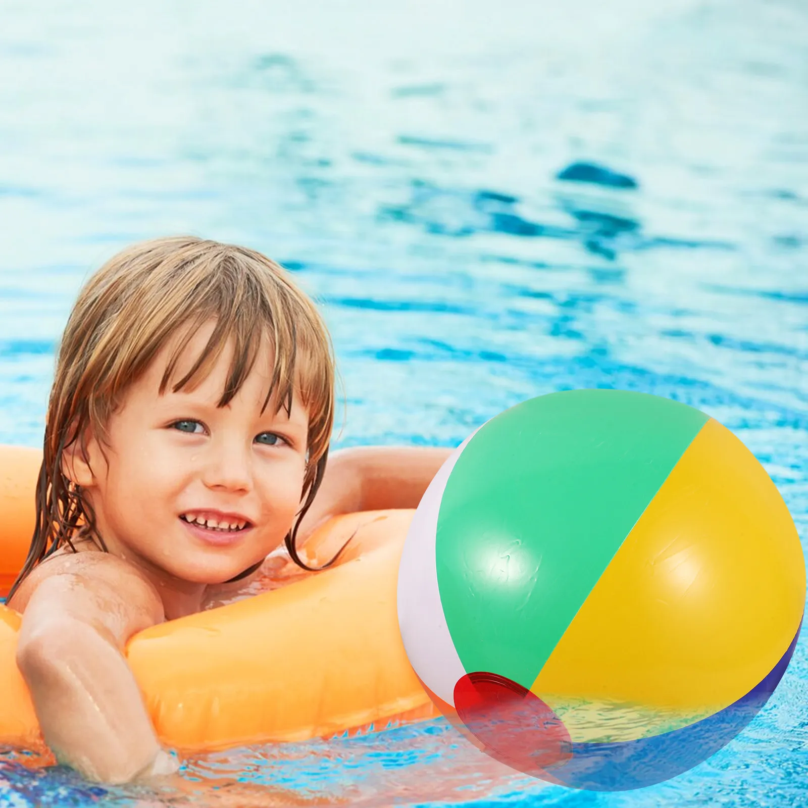 6 Pcs Six Color Beach Ball Mini Balls Rainbow Large Inflatable Ocean Toys Pool Swimming