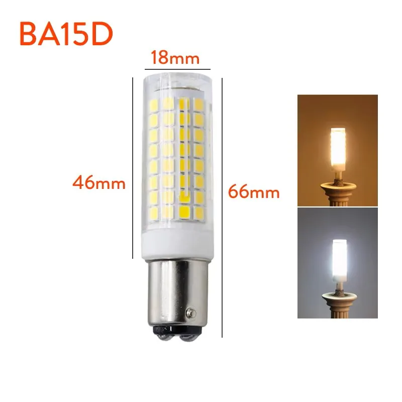 BA15D/E17 Dimmable LED Lights 102 LEDs Corn Bulbs 9W Replace 80W Halogen Lamps Candelabra Base 220V 110V for Home Living Room
