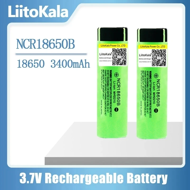 

LiitoKala 100% New Original NCR18650B 3.7v 3400 mah 18650 Lithium Rechargeable Battery Flashlight batteries