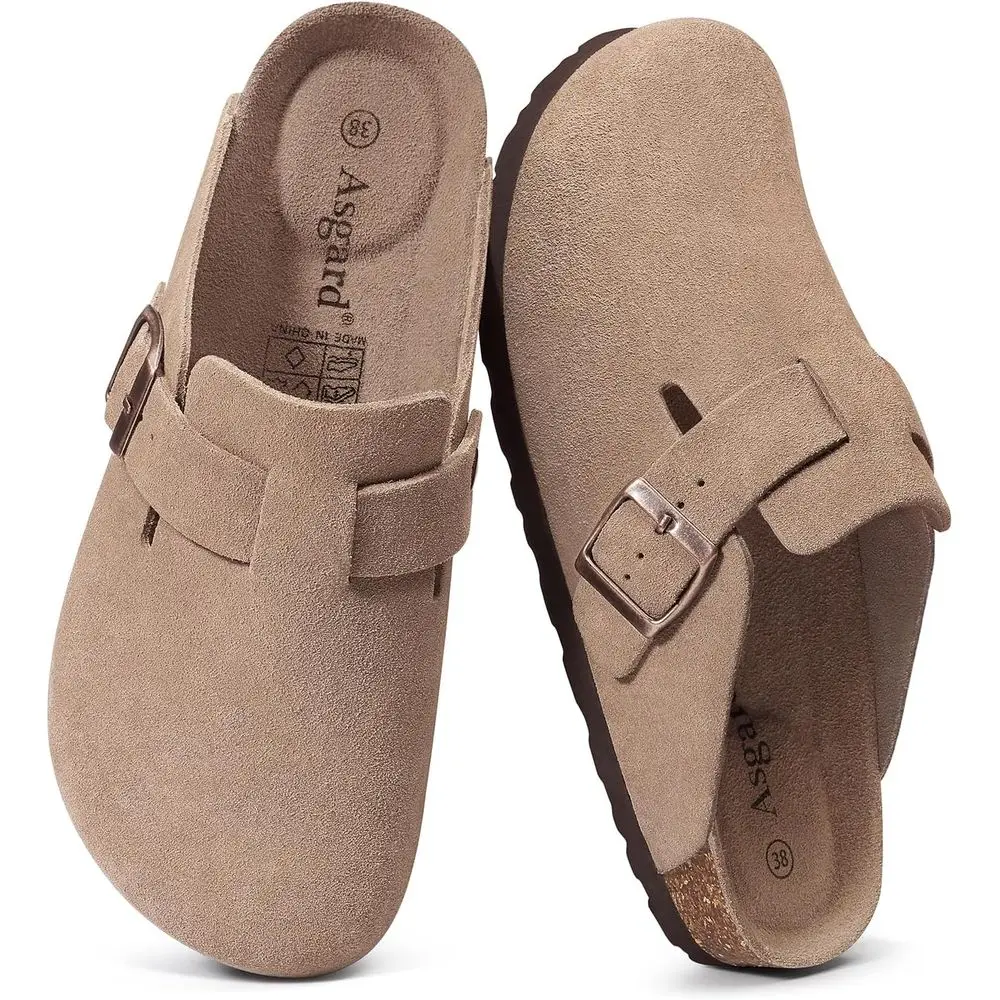 

Suede Clogs with Arch Support and Comfort Cork Footbed for Men and Women
