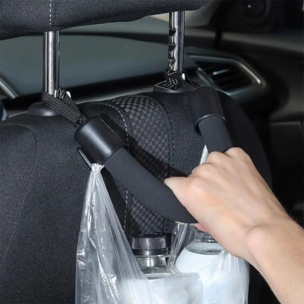 Car Seat Back Soft Armrest Headrest Hanger Armrest Seat Grab Handle Holder Hook Black Soft Anti-Fall Safety Handle Handrail ﻿