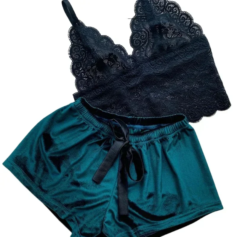 

Women's Pajamas Sexy Lace Bra Set Gathers Beauty Back Fashion Comfortable Girls Underwear Two-piece Lingerie Bras Sleep Dresses