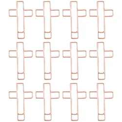 12 Pcs Cross Clip Metal Bookmark Clips Paperclips Universal Rose Gold Bible Clamps Church Child Office