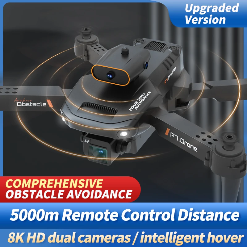 P7 Drone Dual Camera 8K HD Aerial Photography Obstacle Avoidance Quadcopter RC Aircraft Unmanned Aerial Vehicle with 1 Battery