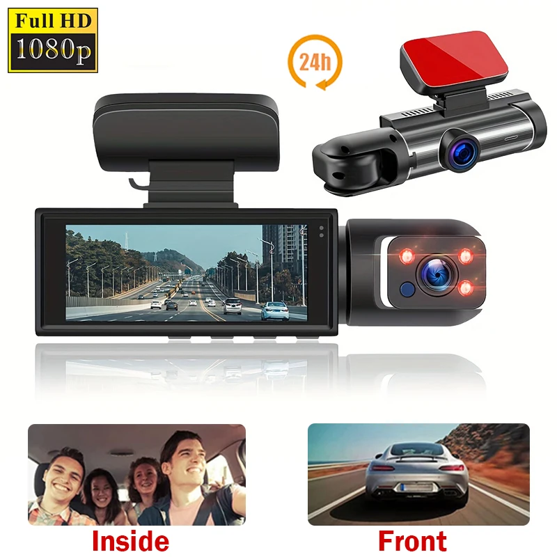 Dual lens Car DVR Dash Camera for Car Black Box 1080P Video Recorder Cabin Dash Cam for Taxi 