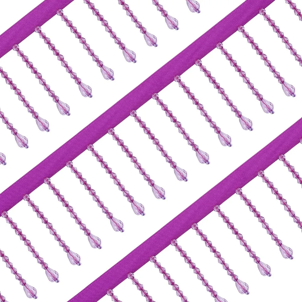 

Acrylic Polyester Lace Ribbon for Garment Accessories Purple 2-1/4 inch(58mm) 5 Yards(4.57m)/Strand