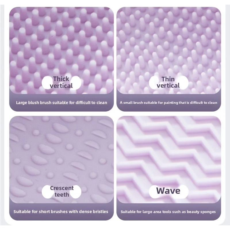 وعاء تنظيف فرشاة المكياج 3 في 1 من السيليكون، رف تجفيف فرشاة المكياج، منظف بيض التجميل، قوام متعددة، تنظيف عميق