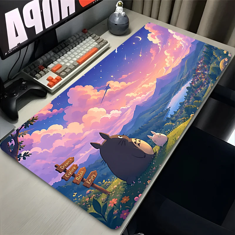 Mousepad T-Totoro  Available Sizes Lock Edge Non-Slip Rubber Keyboard Mat Desk Pad Anime Totoro Mouse Pad for PC Gamer