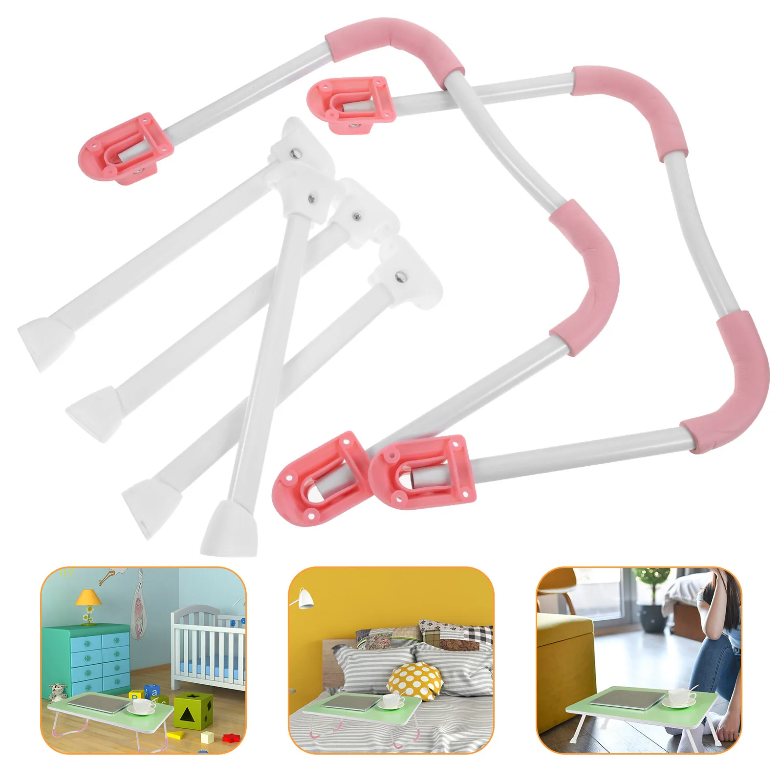 

1 set Folding Table Legs Pink White Anti Slip Feet Bedside Desk Bracket Metal ABS Stable Durable Furniture Repair Bench Kitchen