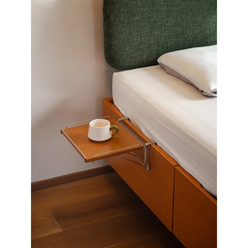 Folding table board/bedside table, flat replacement/small apartment bedside folding storage board bedside storage board