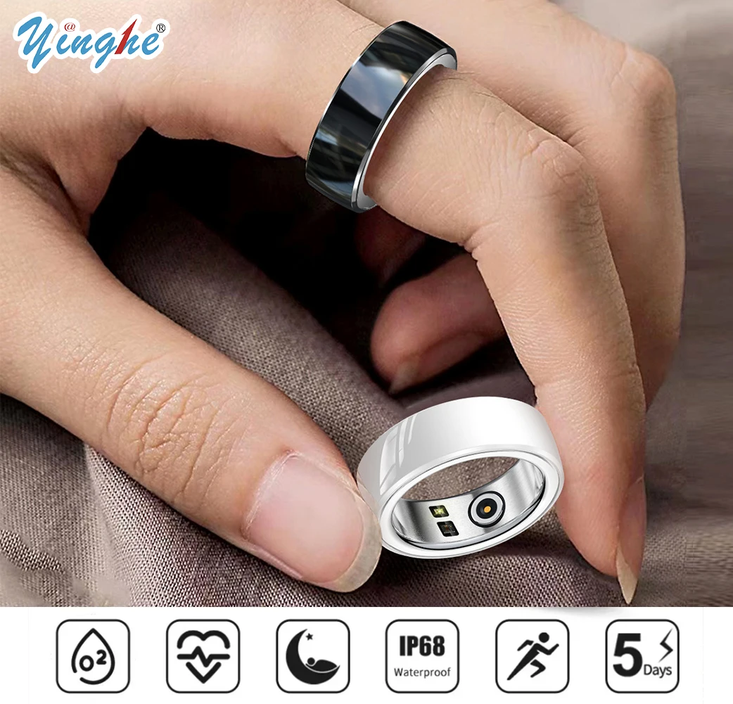 

New For IOS Android R2 Smart Ring Bracelet Finger Digital Ring Heart Rate Monitoring Waterproof Blood Oxygen Sleep Remote Contro