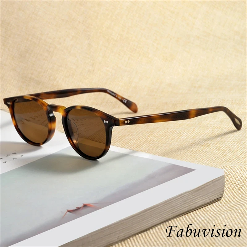 OV5004 Round Circular Sunglasses Women Men Polarized Retro Vingtage Acetate Female Male Sunglasses Trend Shades Fashion Eyewear